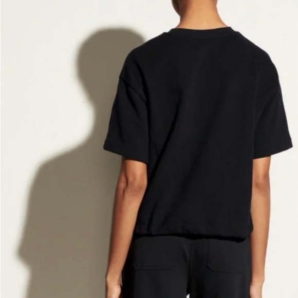 Vince Wide Sleeve Drawcord Pullover Size Large Navy 100% Cotton VGUC - Picture 4 of 8